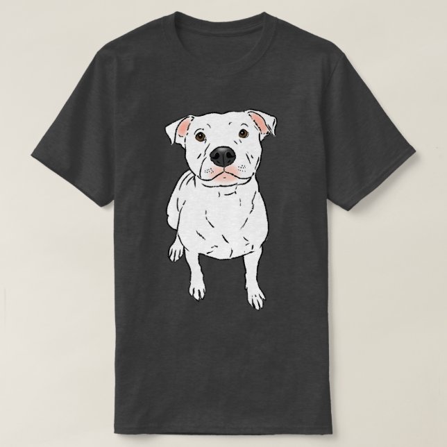 White Pit Bull, White Pittie, Pit Bull Lover, Pit  T Shirt (Design framsida)