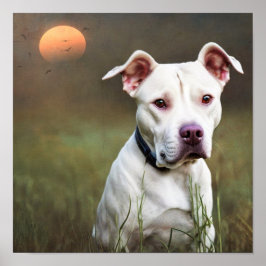 White Pitbull Poster