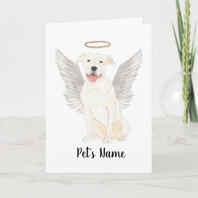 White Pitbull Staffy Sympathy Memorial Kort (Framsida)