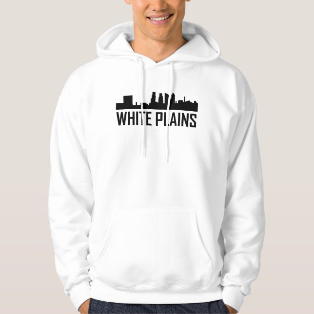 White Plains New York City horisont Sweatshirt Med Luva (Framsida)