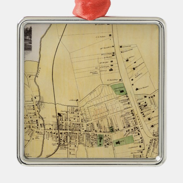 White Plains NY Julgransprydnad Metall (Framsidan)