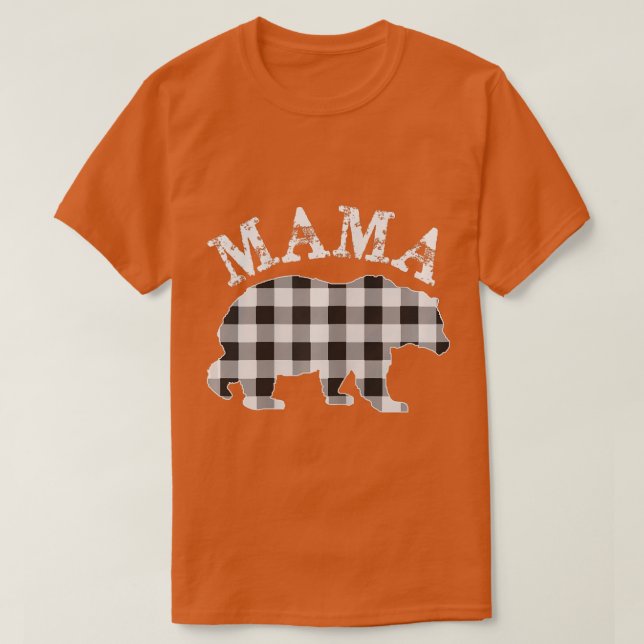 White Play Mamma Bear Buffalo Matching Family Paja T Shirt (Design framsida)