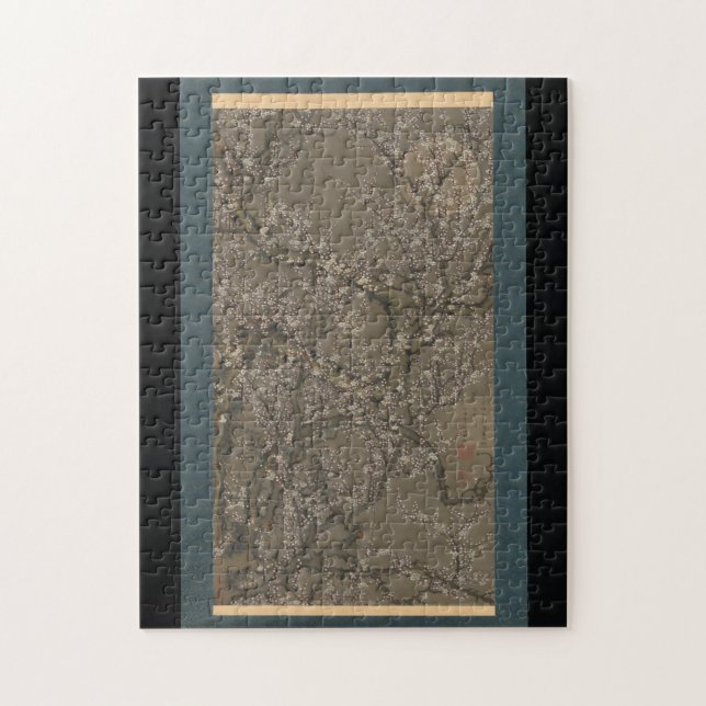 White Plum Blommars och Måne - Itō Jakuchū Art Pussel (Vertikal)
