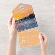 White Plumeria Flower with Golden Sunset, Bröllop
