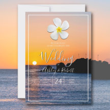 White Plumeria Flower with Golden Sunset, Bröllop