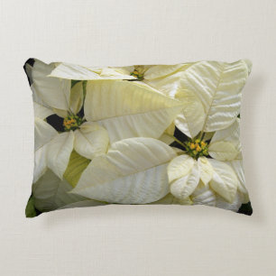 White Poinsettia accent Pillow Prydnadskudde