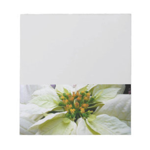 White Poinsettia Elegant Helgdag Blommigt jul Anteckningsblock