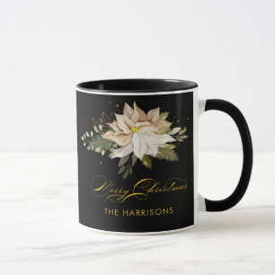 White Poinsettia & God jul Calligraphy Mugg