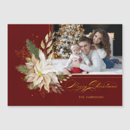 White Poinsettia, Guld Grey Calligraphy Photo
