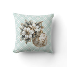 White Poinsettia & Guld Ornament