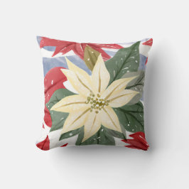 White Poinsettia jul Helgdag Winter Kudde