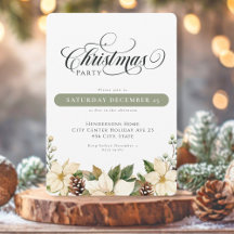 White Poinsettia jul Party