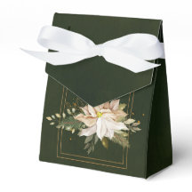 White Poinsettias & Faux Guld Glitter Löv