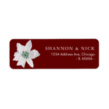 White Pointsetta-julens Returetiketter