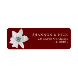 White Pointsetta-julens Returetiketter Returadress Etikett
