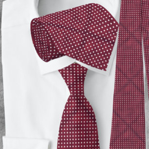 White Polka Dot Burgundy Red NeckTie Slips