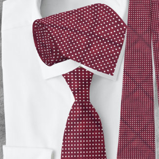 White Polka Dot Burgundy Red NeckTie Slips