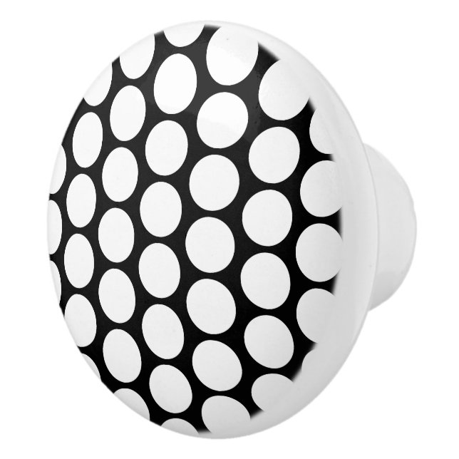 White Polka Dot Design Knopp (Höger)