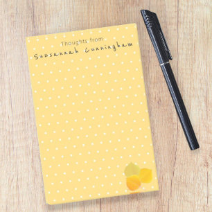 White Polka Dot Mönster Fall Aspen Löv Anpassnings Post-it Block