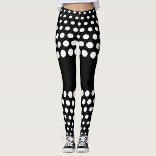 White Polka Dot Mönster Leggings