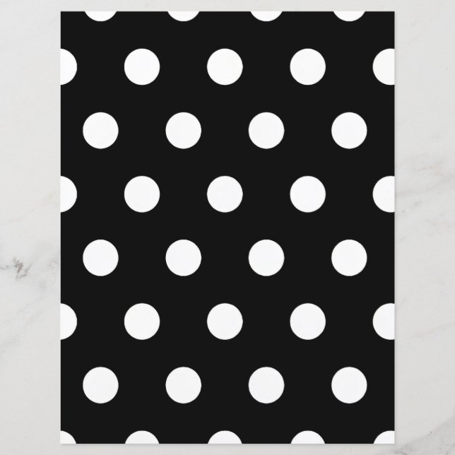 White Polka Dot on Black Stationary Papper (Framsida)
