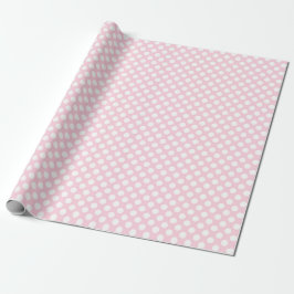 White Polka Dot on Ljus rosa Wrapping Papper Presentpapper