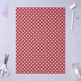 White Polka Dot On Red Tissue Paper