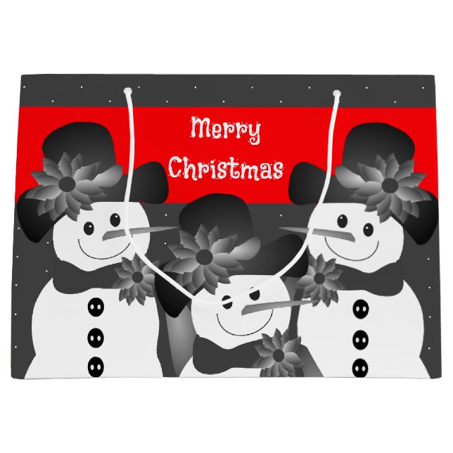 White Polka Dot Snögubbe God jul (Framsidan)