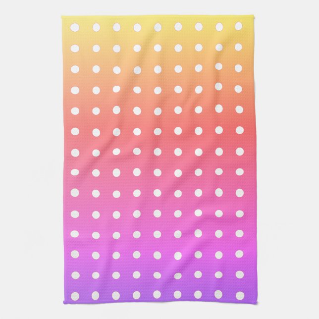 White Polka-Dot Sunrise Kökshandduk (Vertikal)