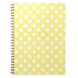 White polka dots om citrongulten anteckningsbok