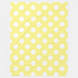 White polka dots om citrongulten fleecefilt