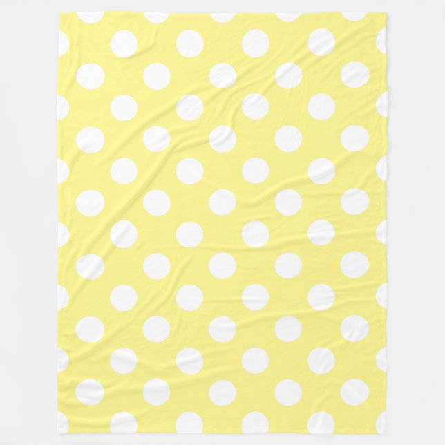 White polka dots om citrongulten fleecefilt (Framsidan)