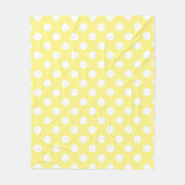 White polka dots om citrongulten fleecefilt