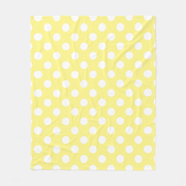 White polka dots om citrongulten fleecefilt (Framsidan)