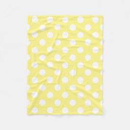 White polka dots om citrongulten fleecefilt