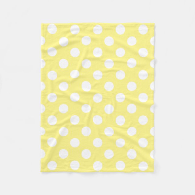 White polka dots om citrongulten fleecefilt (Framsidan)
