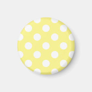 White polka dots om citrongulten magnet