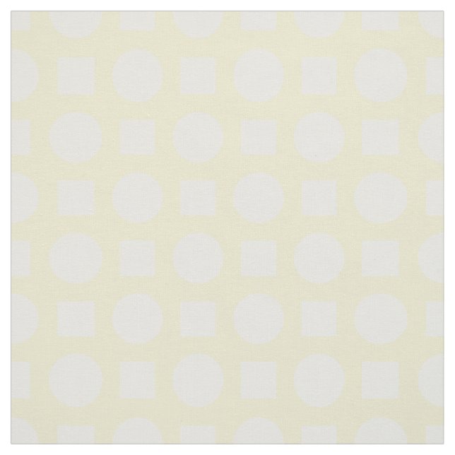 White polka dots om citrongulten tyg (Provkarta)