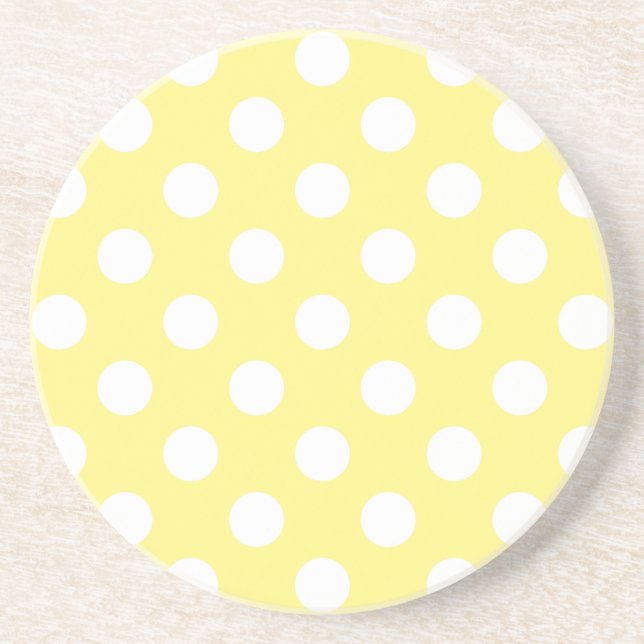 White polka dots om citrongulten underlägg (Framsidan)