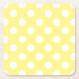 White polka dots om citrongulten underlägg papper kvadrat