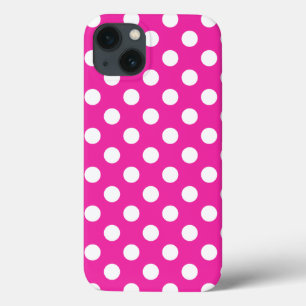 White polka dots om fuchsia Fodral-Mate iphone cas