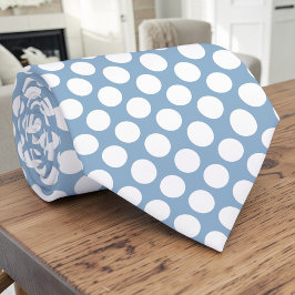 White Polka Dots on Baby Blue Custom Necktie Slips