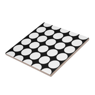 White Polka dots on Black Kakelplatta