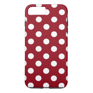 White Polka dots on Crimson Red