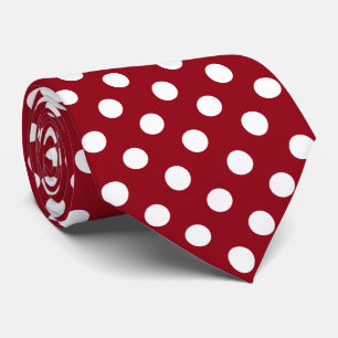 White Polka dots on Crimson Red Slips