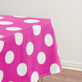 White polka dots on fuchsia