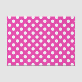 White polka dots on fuchsia