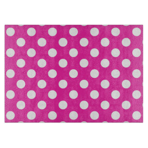 White polka dots on fuchsia