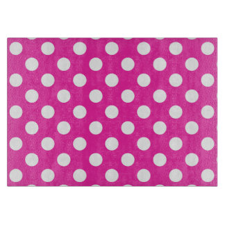 White polka dots on fuchsia