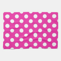 White polka dots on fuchsia